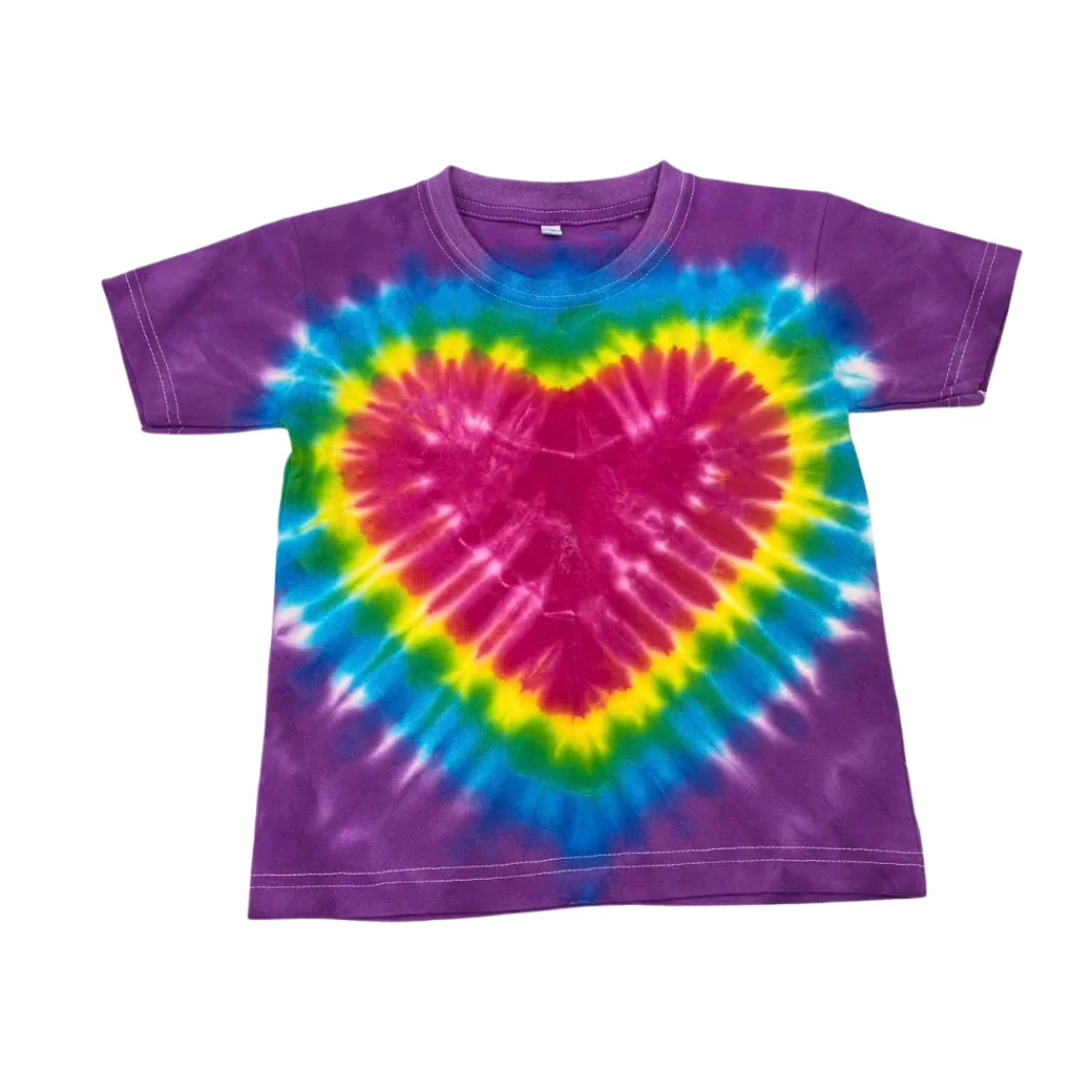 เสื้อเด็ก มัดย้อมหัวใจ สีสด แบบที่ 1