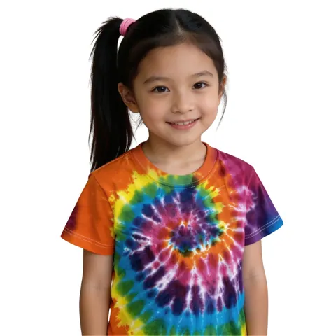เสื้อเด็ก มัดย้อมก้นหอย สีสด แบบที่ 2