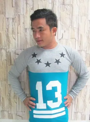 เสื้อคอกลมแขนยาวสกรีนลายเท่ๆ หมายเลข number by 42dan แบบที่ 9