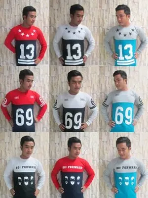 เสื้อคอกลมแขนยาวสกรีนลายเท่ๆ หมายเลข number by 42dan