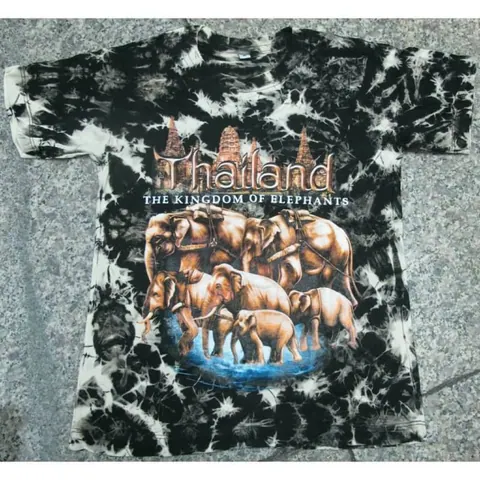 เสื้อมัดกัดพิมพ์ลายช้าง (Dying Clothes) แบบที่ 2