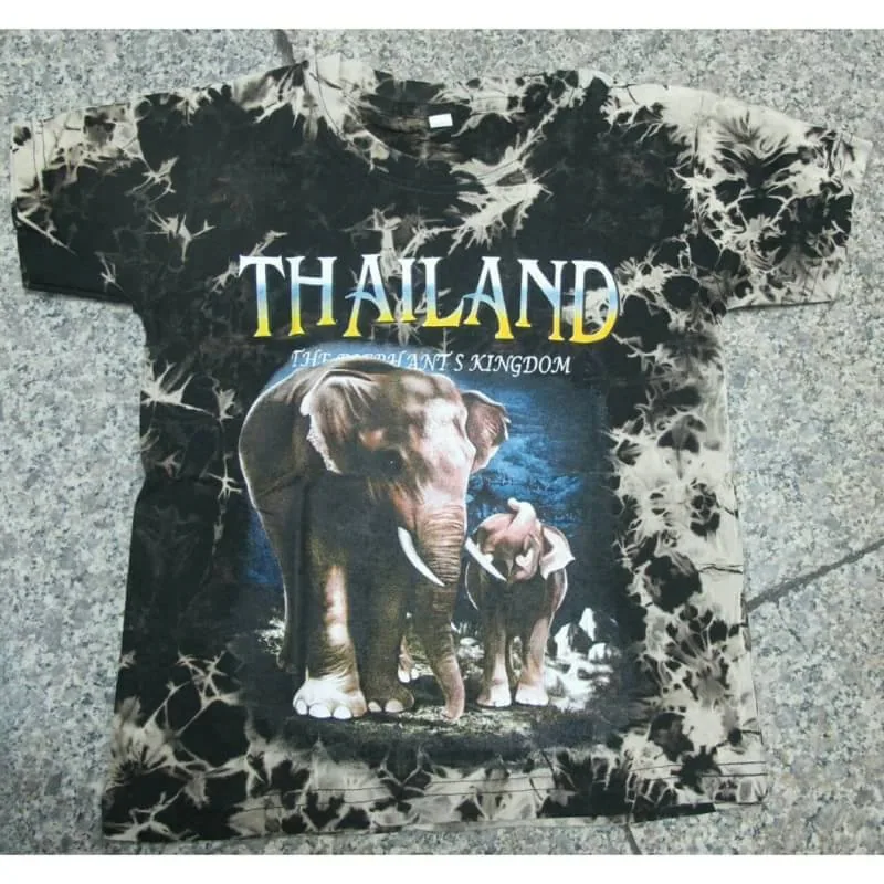 เสื้อมัดกัดพิมพ์ลายช้าง (Dying Clothes) แบบที่ 1