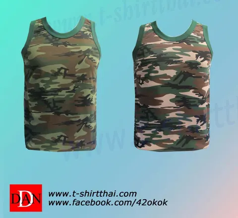 สินค้าพร้อมส่ง* เสื้อยืด กล้าม ลายพราง ~Size M,L