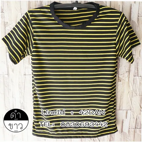 เสื้อ ลาย ขวาง ที่ กำลัง ฮิต สวยๆ คอกลม ถูกที่สุด ขายราคาไม่แพง t-Shirt striped lines แบบที่ 2