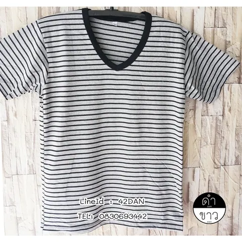เสื้อ ลาย ขวาง ที่ กำลัง ฮิต สวยๆ คอกลม ถูกที่สุด ขายราคาไม่แพง t-Shirt striped lines แบบที่ 9