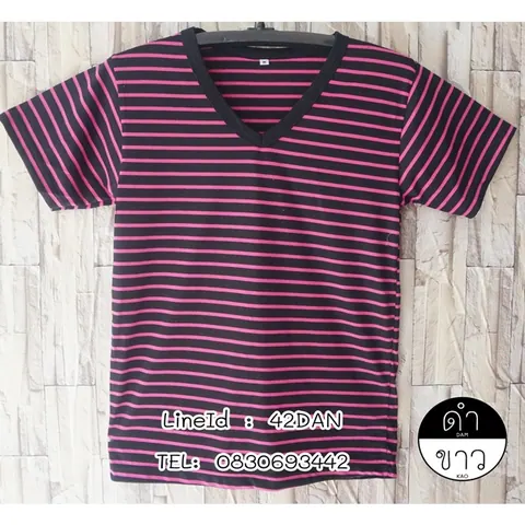 เสื้อ ลาย ขวาง ที่ กำลัง ฮิต สวยๆ คอกลม ถูกที่สุด ขายราคาไม่แพง t-Shirt striped lines แบบที่ 8