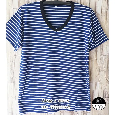 เสื้อ ลาย ขวาง ที่ กำลัง ฮิต สวยๆ คอกลม ถูกที่สุด ขายราคาไม่แพง t-Shirt striped lines แบบที่ 4