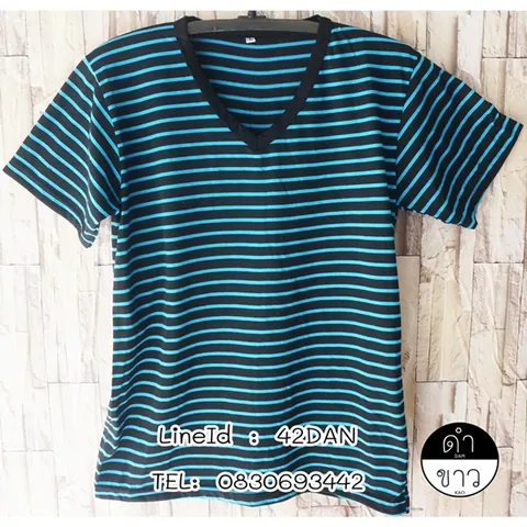 เสื้อ ลาย ขวาง ที่ กำลัง ฮิต สวยๆ คอกลม ถูกที่สุด ขายราคาไม่แพง t-Shirt striped lines แบบที่ 3