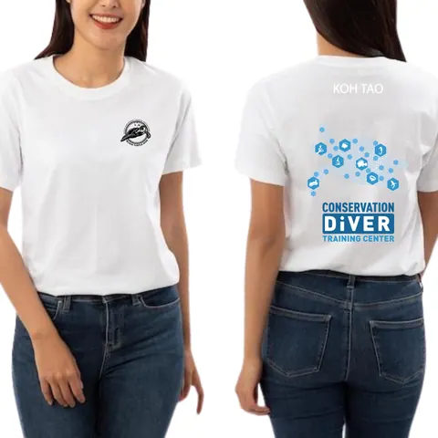 เสื้อลาย เกาะเต่า ลาย1 สีขาว แบบที่ 2