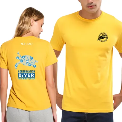 เสื้อลาย เกาะเต่า ลายที่1สีเหลือง แบบที่ 2