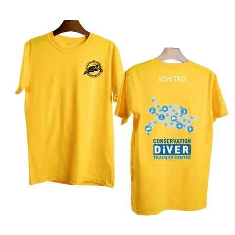 เสื้อลาย เกาะเต่า ลายที่1สีเหลือง