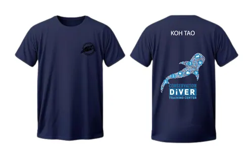 เสื้อลาย เกาเต่ารูปปลา สีกรม