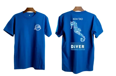 เสื้อลาย เกาะเต่าม้าน้ำ สีน้ำเงิน