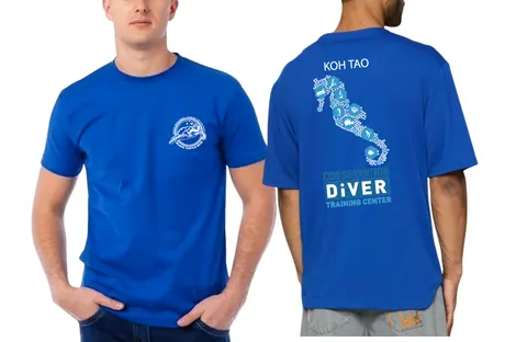 เสื้อลาย เกาะเต่าม้าน้ำ สีน้ำเงิน แบบที่ 2