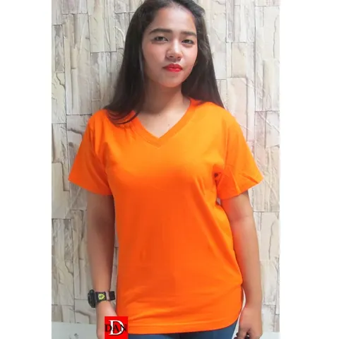 เสื้อยืด เสื้อสีพื้น เสื้อสีพื้น เสื้อคอวี V แบบที่ 20