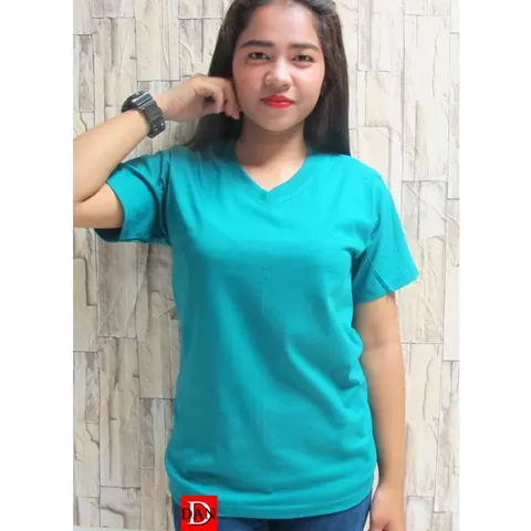 เสื้อยืด เสื้อสีพื้น เสื้อสีพื้น เสื้อคอวี V แบบที่ 17