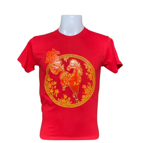 เสื้อลาย ตรุษจีนม้าทองวงกลม