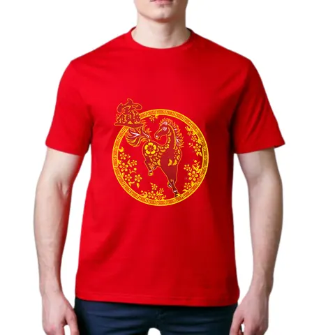 เสื้อลาย ตรุษจีนม้าทองวงกลม แบบที่ 2