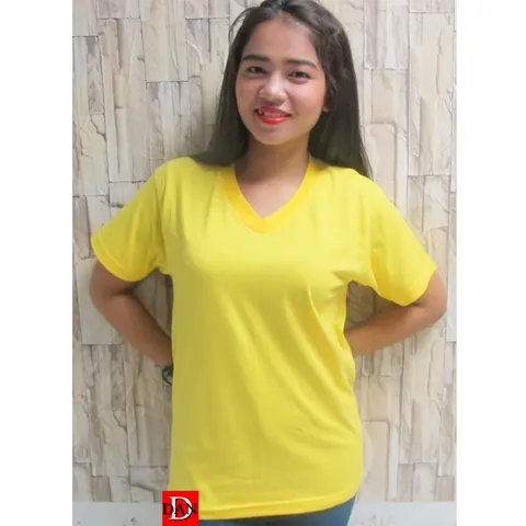 เสื้อยืด เสื้อสีพื้น เสื้อสีพื้น เสื้อคอวี V แบบที่ 16