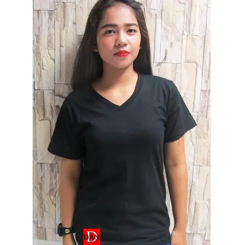 เสื้อยืด เสื้อสีพื้น เสื้อสีพื้น เสื้อคอวี V แบบที่ 4